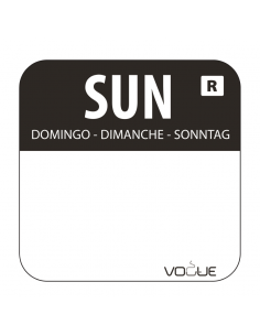 1" Colour Coded Black Sunday Food Labels