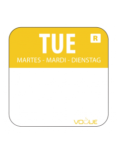 1" Colour Coded Yellow Tuesday Food Labels
