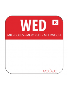 1" Colour Coded Red Wednesday Food Labels