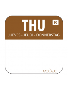 1" Colour Coded Brown Thursday Food Labels