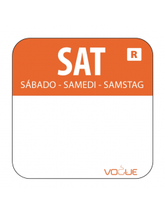 1" Colour Coded Orange Saturday Food Labels