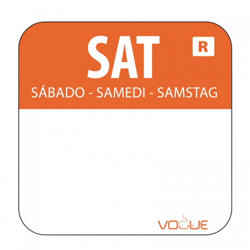 1" Colour Coded Orange Saturday Food Labels