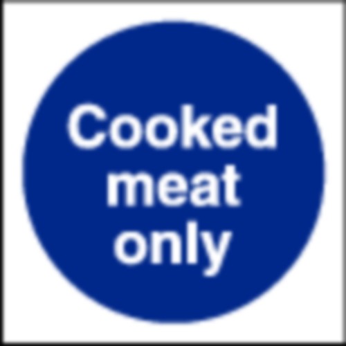 Cooked Meat Only Sign