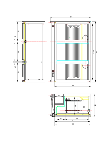 Back bar cooler 3 hinged doors 312 litres Black | DA-BC03PP