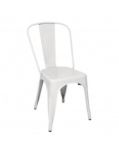 Bolero Bistro Side Chairs Steel White (Pack of 4)
