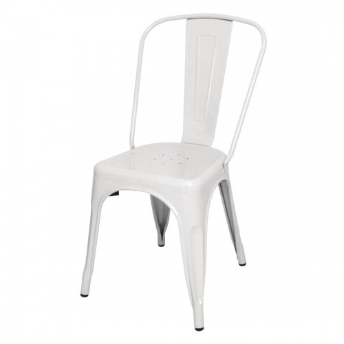 Bolero Bistro Side Chairs Steel White (Pack of 4)