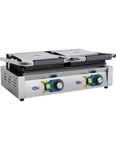 Heavy Duty Panini Contact grill Double Ribbed/Smooth | Stalwart DA-EGD20B 2