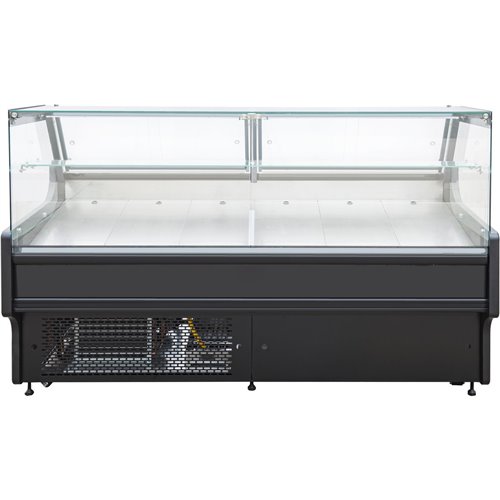 Serve over Deli counter Black front Straight glass front Width 1955mm | Stalwart DA-KSCP2009SG