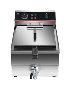 Commercial Fryer Single Electric 10 litre 3kW Countertop Drainage tap | Stalwart DA-HEF101V 2