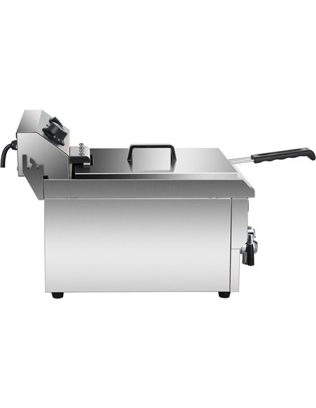 Commercial Fryer Single Electric 10 litre 3kW Countertop Drainage tap | Stalwart DA-HEF101V