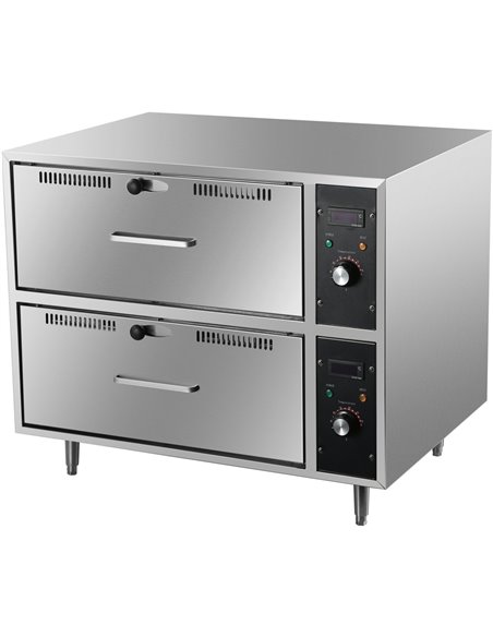 Commercial Food Warmer 2 drawers 2kW | Stalwart DA-HW82