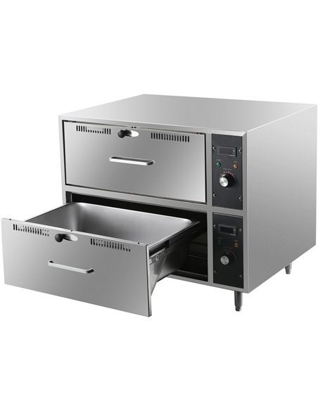 Commercial Food Warmer 2 drawers 2kW | Stalwart DA-HW82