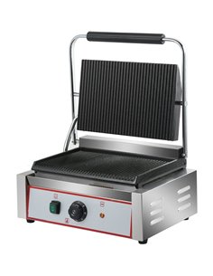 Heavy Duty XL Panini Contact grill Ribbed 2.2kW | Stalwart DA-HEG811E