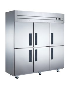 Commercial Freezer Stainless Steel Upright cabinet 3 split doors 1450 litre net Fan cooling | Stalwart DA-D16DF
