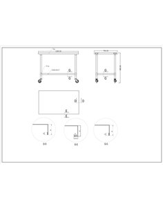 Commercial Mobile Stainless Steel Work Table Bottom shelf 1200x700x900mm | Stalwart DA-WT70120GMOBILE 2