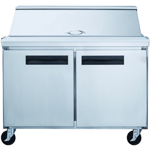 2 Door Mega Top Refrigerated Sandwich Prep Table 24xGN1/6 | Stalwart DA-DSP6024MS2