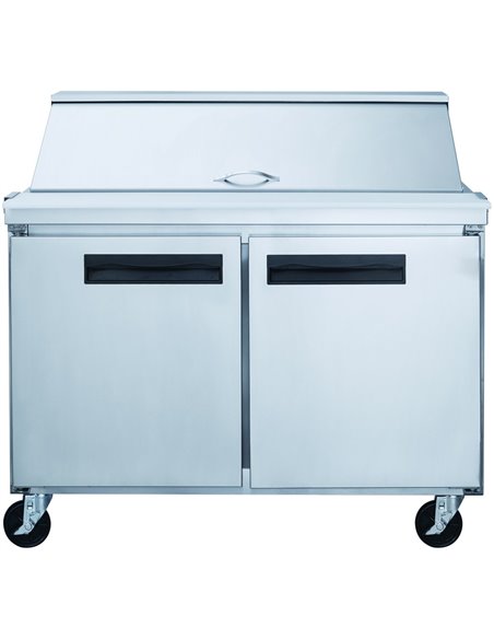 2 Door Mega Top Refrigerated Sandwich Prep Table 24xGN1/6 | Stalwart DA-DSP6024MS2