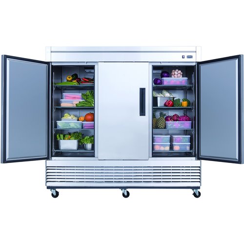 1800lt Commercial Upright Freezer Triple Door Stainless Steel | Stalwart DA-D83F