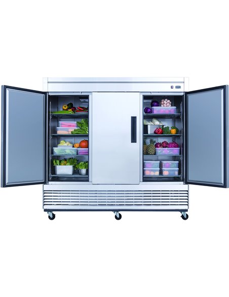 1800lt Commercial Upright Freezer Triple Door Stainless Steel | Stalwart DA-D83F