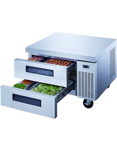 Professional Low Refrigerated Counter / Chef Base 2 drawers 1335x820x635mm | Stalwart DA-DCB52 2