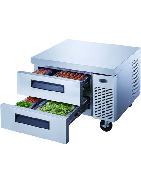Professional Low Refrigerated Counter / Chef Base 2 drawers 1335x820x635mm | Stalwart DA-DCB52