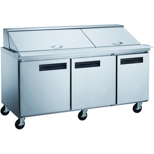 3 Door Mega Top Refrigerated Sandwich Prep Table 30xGN1/6 | Stalwart DA-DSP7230MS3