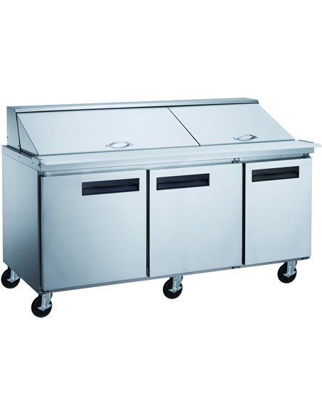 3 Door Mega Top Refrigerated Sandwich Prep Table 30xGN1/6 | Stalwart DA-DSP7230MS3