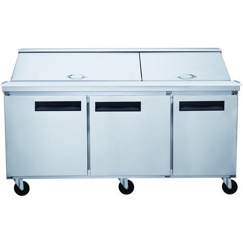 3 Door Mega Top Refrigerated Sandwich Prep Table 30xGN1/6 | Stalwart DA-DSP7230MS3