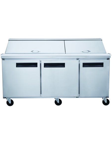 3 Door Mega Top Refrigerated Sandwich Prep Table 30xGN1/6 | Stalwart DA-DSP7230MS3