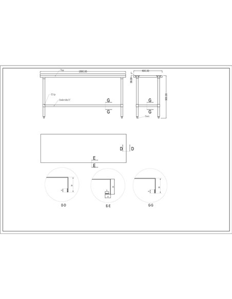 Commercial Stainless Steel Work Table Upstand 1800x600x900mm | Stalwart DA-WT60180GB