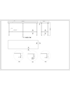 Commercial Stainless Steel Work Table Bottom shelf Upstand 2100x600x900mm | Stalwart DA-WT60210GB 2