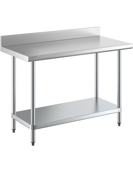 Commercial Stainless Steel Work Table Bottom shelf Upstand 1200x700x900mm | Stalwart DA-WT70120GB