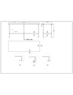 Commercial Stainless Steel Work Table Bottom shelf Upstand 2100x700x900mm | Stalwart DA-WT70210GB 2