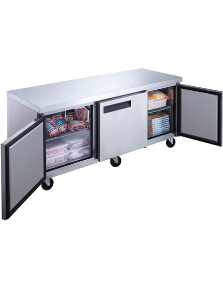 Professional Refrigerated Counter 3 doors Depth 800mm | Stalwart DA-DUC72R