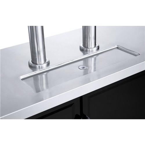 Direct Draw Beer Dispenser - Twin Door Keg Cooler with Double Beer Taps Black | Stalwart DA-DKB60M2