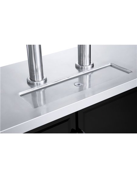 Direct Draw Beer Dispenser - Twin Door Keg Cooler with Double Beer Taps Black | Stalwart DA-DKB60M2