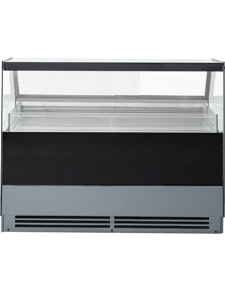 Serve over Deli counter Black front Straight glass front Width 1800mm | Stalwart DA-GN1800CK2BLACK