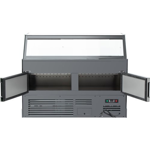 Serve over Deli counter Black front Straight glass front Width 1800mm | Stalwart DA-GN1800CK2BLACK