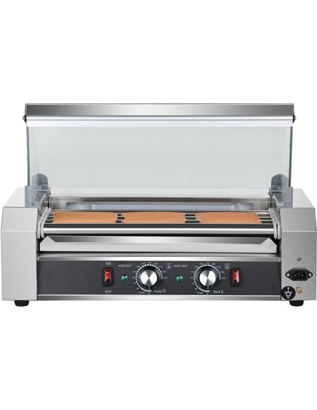 Glass cover for Commercial Hot dog Roller grill 7 rollers | Stalwart DA-HHD07C