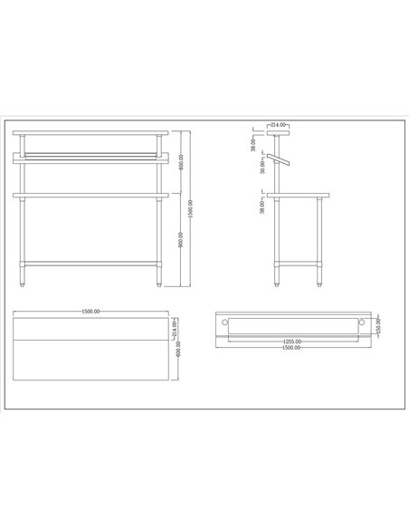 Stainless Steel Prep table 11 x GN1/9 &amp Top shelf  &amp Undershelf | Stalwart DA-WTG60150