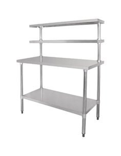 Stainless Steel Prep table 1200mm Width 2 x Top Shelf &amp 1 x Undershelf | Stalwart DA-WTS60120