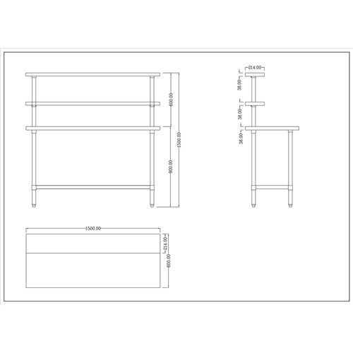 Stainless Steel Prep table 1500mm Width 2 x Top Shelf &amp 1 x Undershelf | Stalwart DA-WTS60150