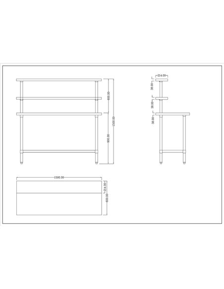 Stainless Steel Prep table 1500mm Width 2 x Top Shelf &amp 1 x Undershelf | Stalwart DA-WTS60150