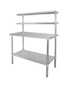 Stainless Steel Prep table 1800mm Width 2 x Top Shelf &amp 1 x Undershelf | Stalwart DA-WTS60180