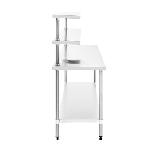 Stainless Steel Prep table 1800mm Width 2 x Top Shelf &amp 1 x Undershelf | Stalwart DA-WTS60180