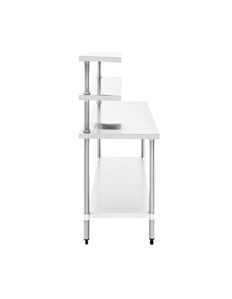 Stainless Steel Prep table 1800mm Width 2 x Top Shelf &amp 1 x Undershelf | Stalwart DA-WTS60180