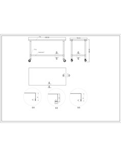Commercial Mobile Stainless Steel Work Table Bottom shelf 1500x700x900mm | Stalwart DA-WT60170GMOBILE 2