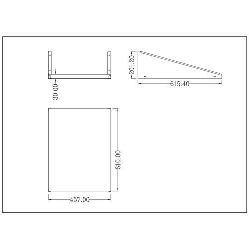 Microwave Shelf Stainless steel 600x450mm | Stalwart DA-MWS2418