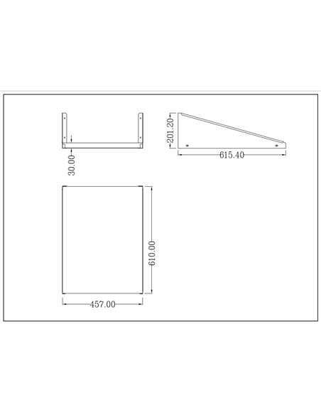 Microwave Shelf Stainless steel 600x450mm | Stalwart DA-MWS2418