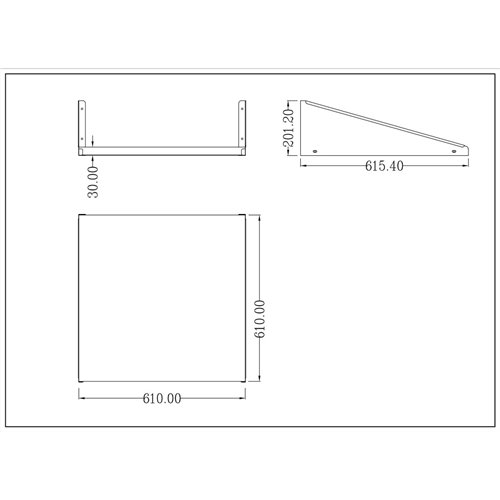 Microwave Shelf Stainless steel 600x600mm | Stalwart DA-MWS2424